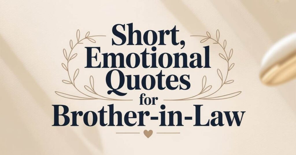 Short, Emotional Quotes For Brother-In-Law