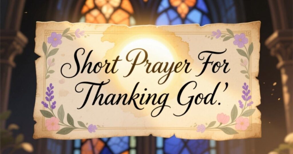 Short Prayer For Thanking God